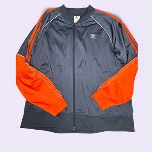 Adidas Men's Blue and Orange Track Jacket